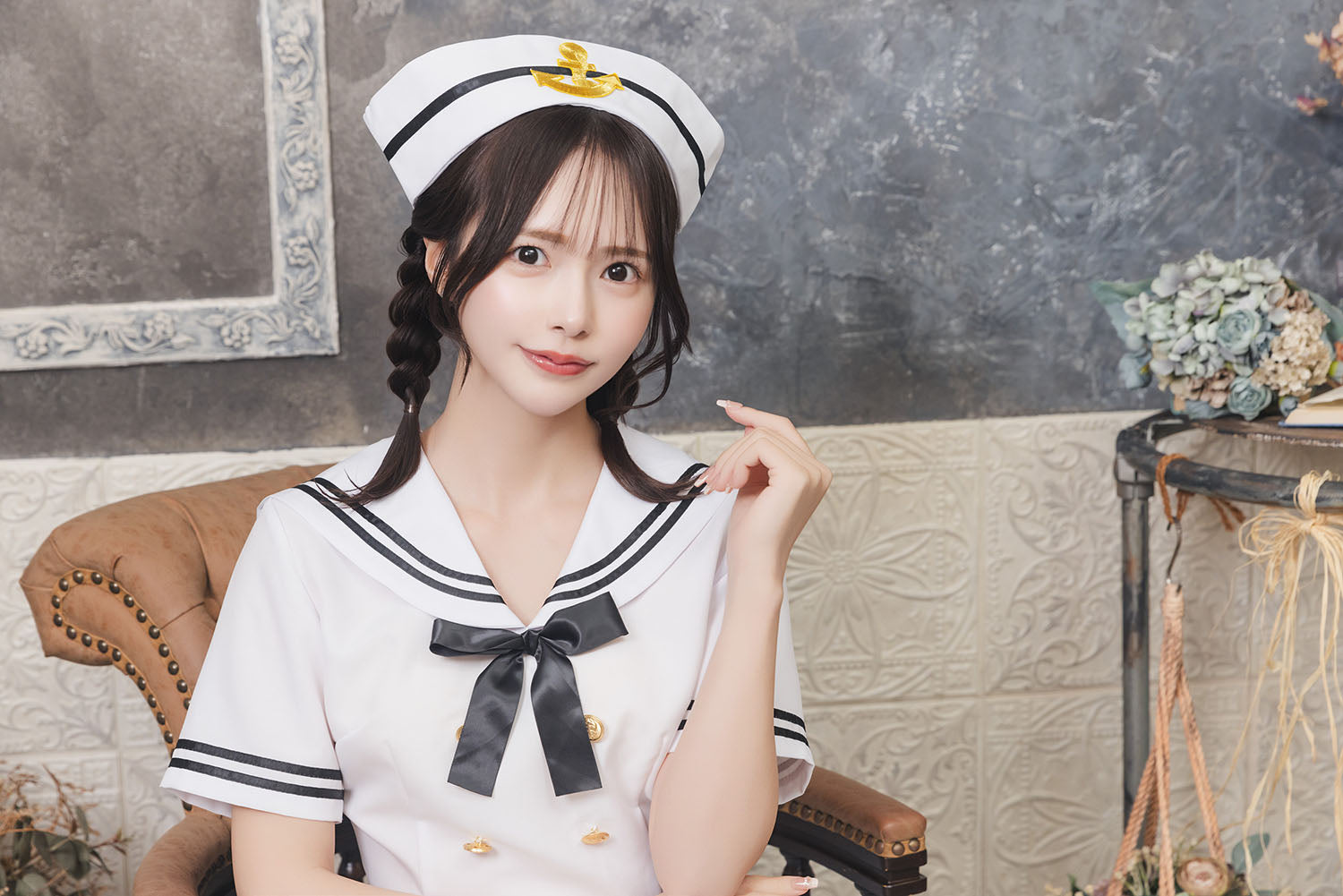 コスプレ セーラー 水兵 マリン レディース フリーサイズ ホワイト