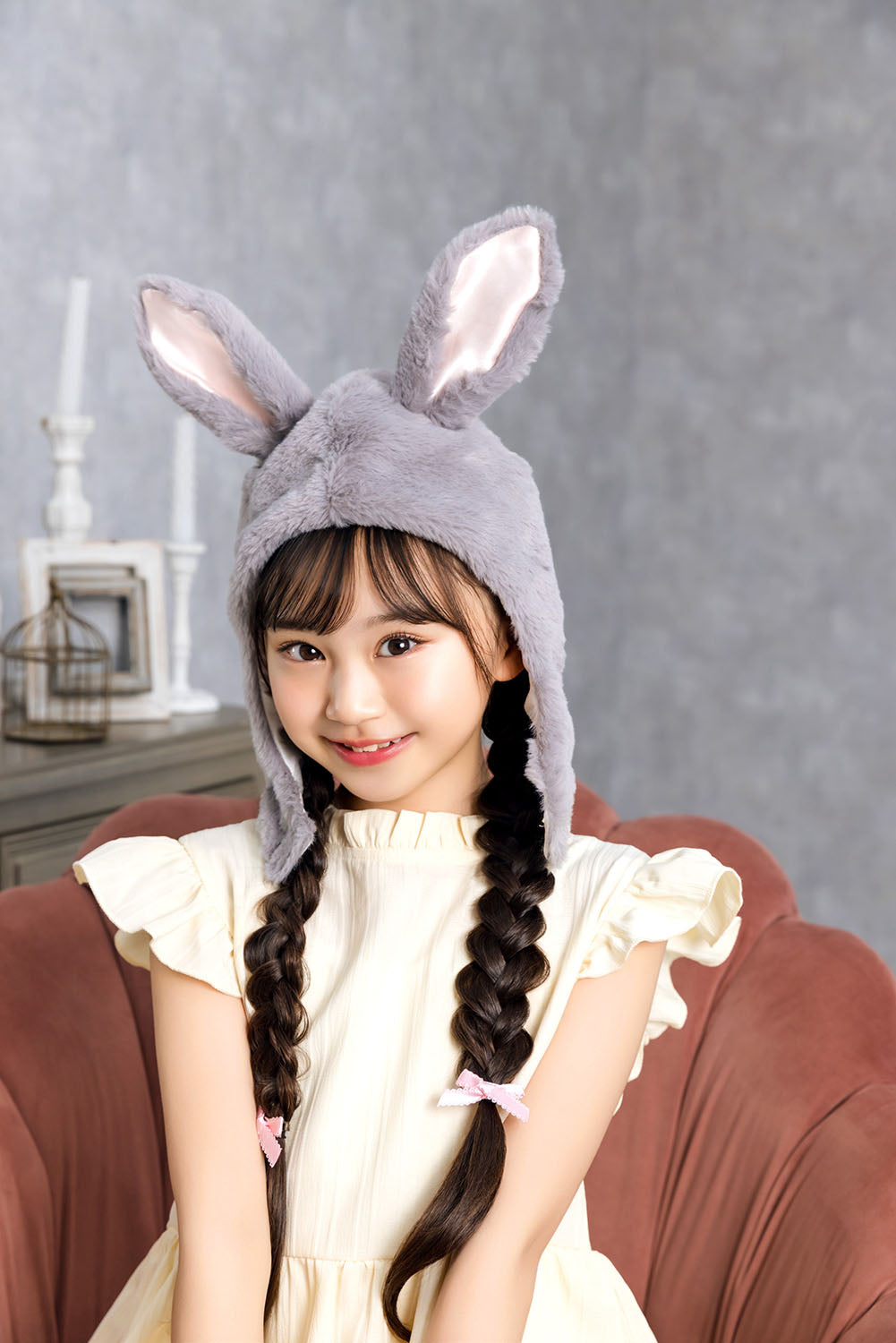 [New] コスプレ小物 かぶりもの アニマル うさぎ もふもふうさたん キッズ グレー【クリアストーン】