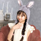 [New] コスプレ小物 かぶりもの アニマル うさぎ もふもふうさたん キッズ グレー【クリアストーン】