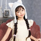 [New] コスプレ小物 かぶりもの アニマル ねこ もふもふねこたん キッズ ホワイト【クリアストーン】