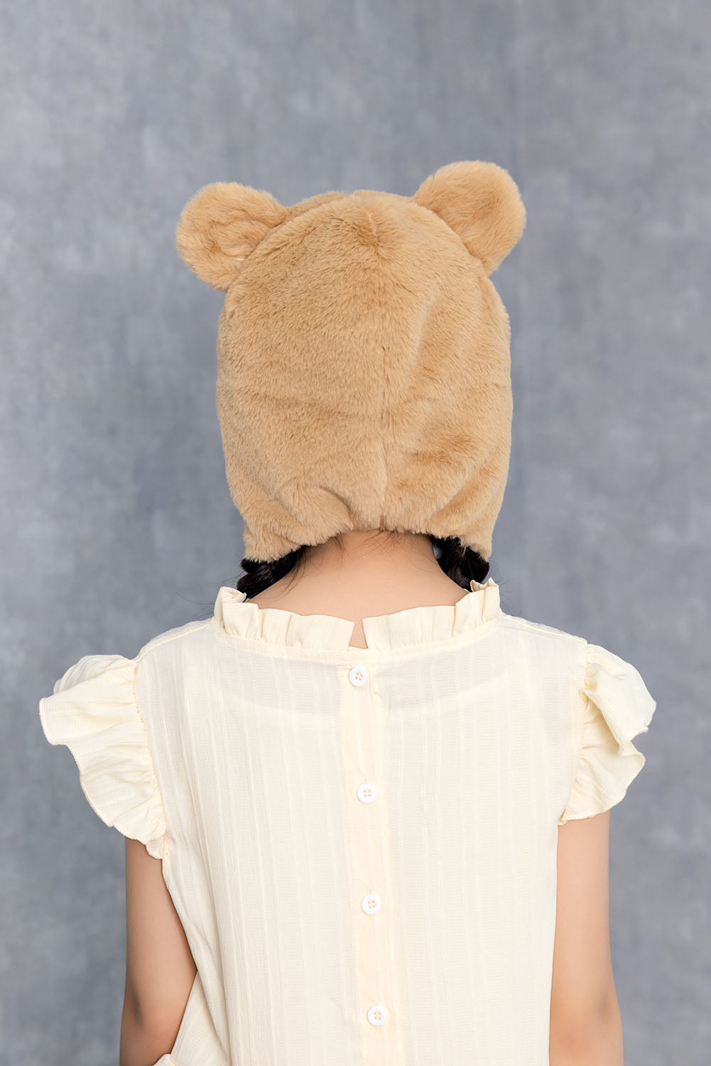 [New] コスプレ小物 かぶりもの アニマル ねこ もふもふくまたん キッズ ベージュ【クリアストーン】