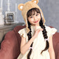 [New] コスプレ小物 かぶりもの アニマル ねこ もふもふくまたん キッズ ベージュ【クリアストーン】