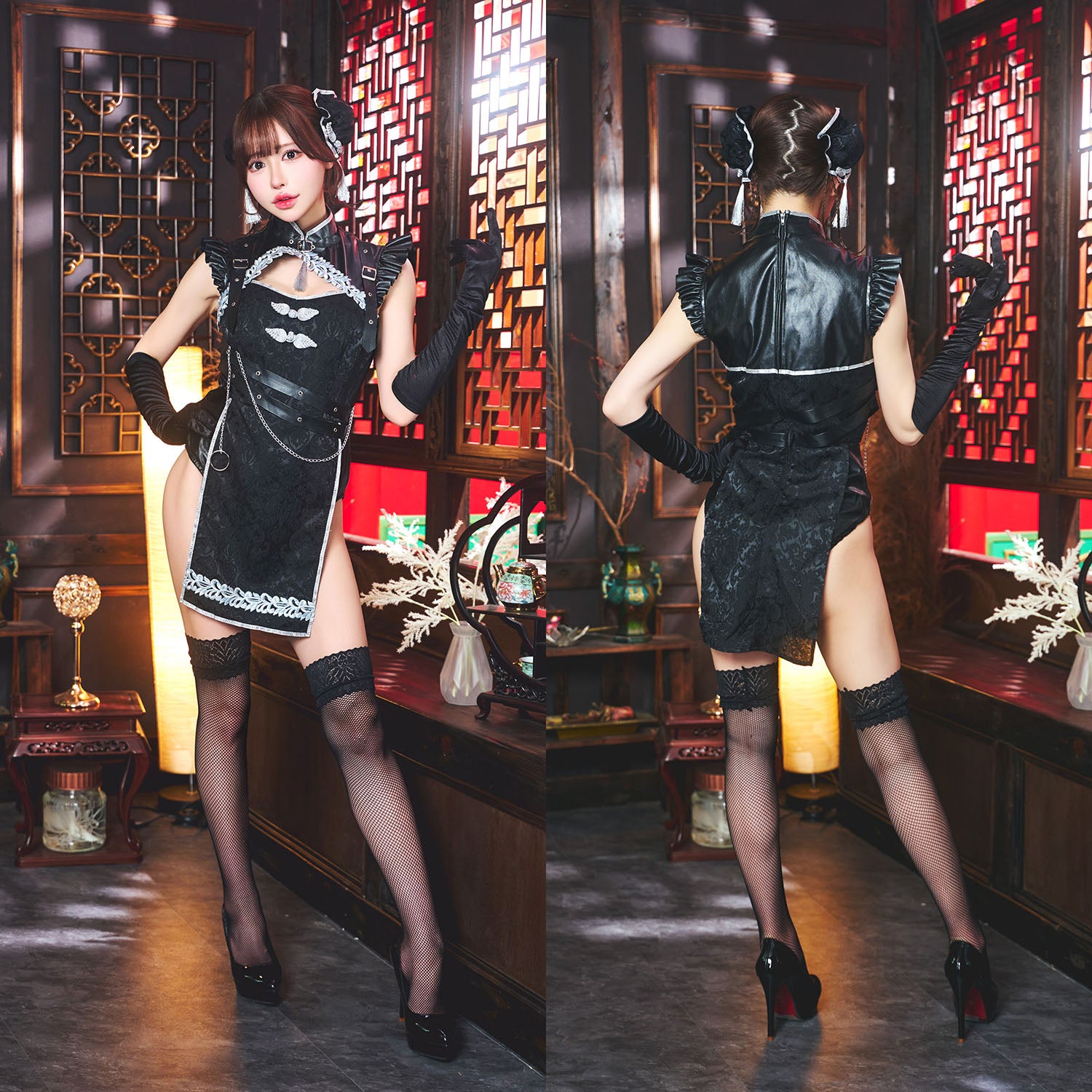 c*s様 クリアストーン ルミパピエ シノワールチャイナ コスプレ衣装 New] コスプレ 中華風 ルミパピエ シノワールチャイナ レディース