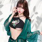 コスプレ 和風 セクシー 艶狐 緑鳳 レディース フリーサイズ グリーン 【クリアストーン】