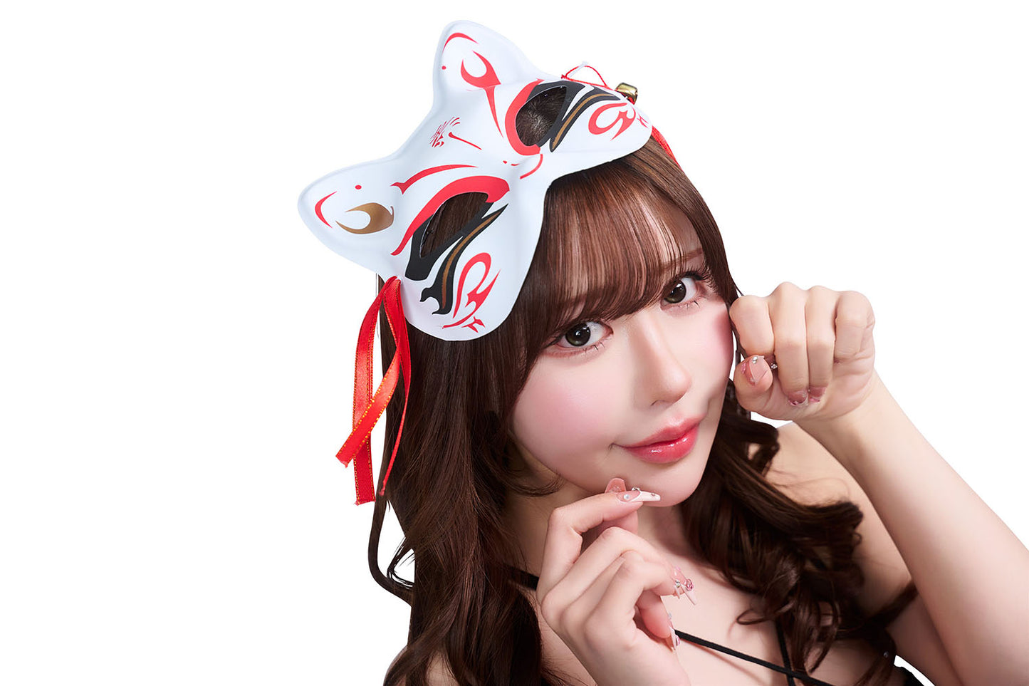 コスプレ 和風 セクシー 艶狐 黒華 レディース フリーサイズ ブラック 【クリアストーン】