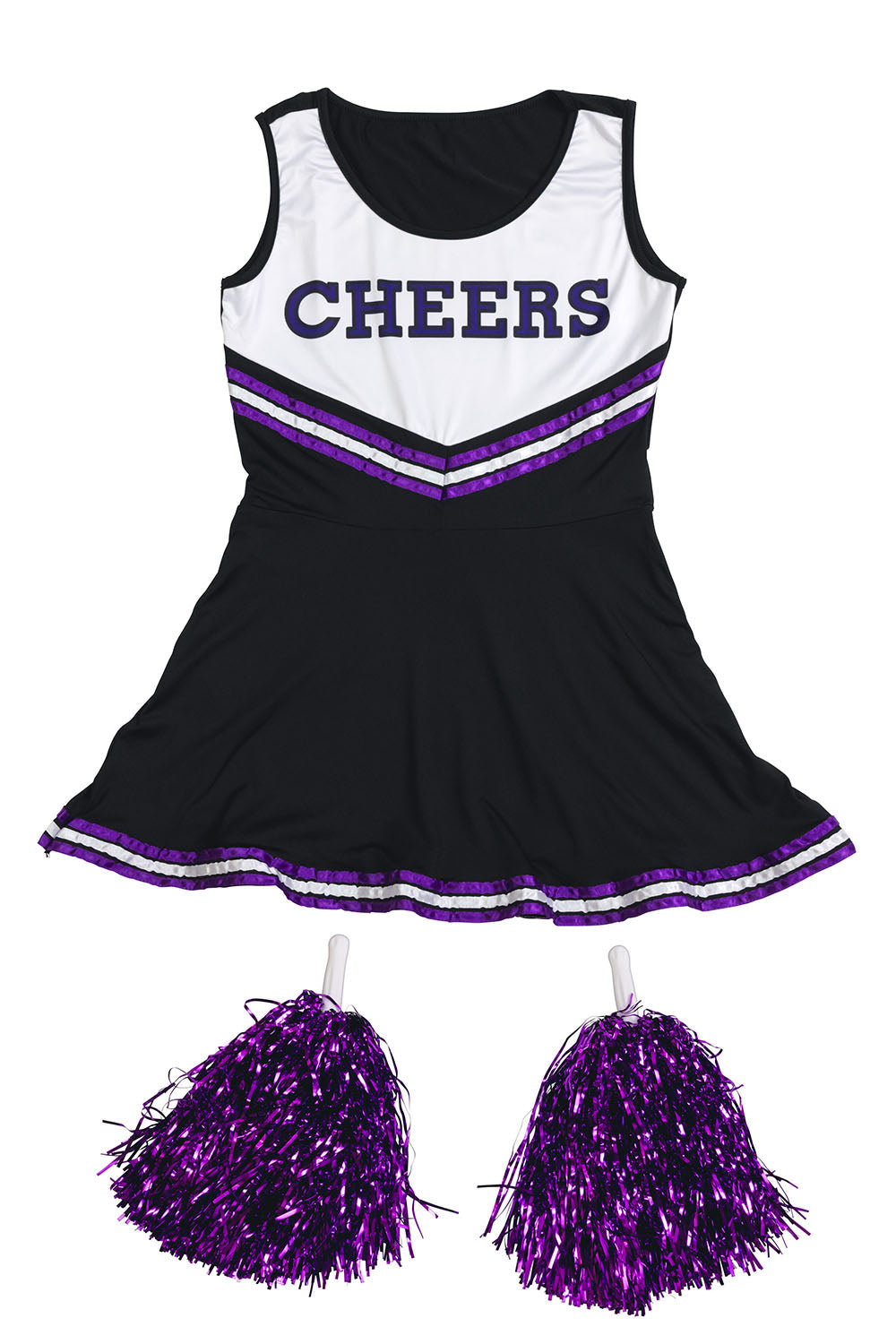 コスプレ チアガール シェリーズクローゼット チア レディース フリーサイズ ブラック【クリアストーン】