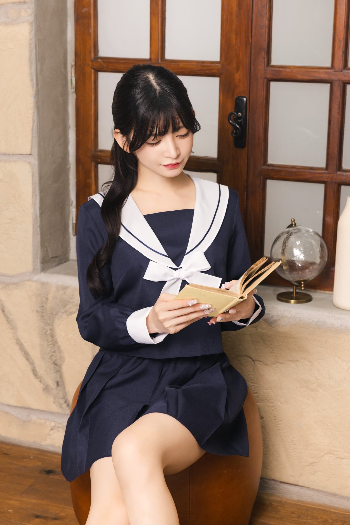 コスプレ 制服 シェリーズクローゼット ネイビーセーラー レディース フリーサイズ ブラック【クリアストーン】