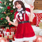 [New] コスプレ クリスマス グランノエル ラインストーンケープサンタ レディース フリーサイズ レッド【クリアストーン】♡