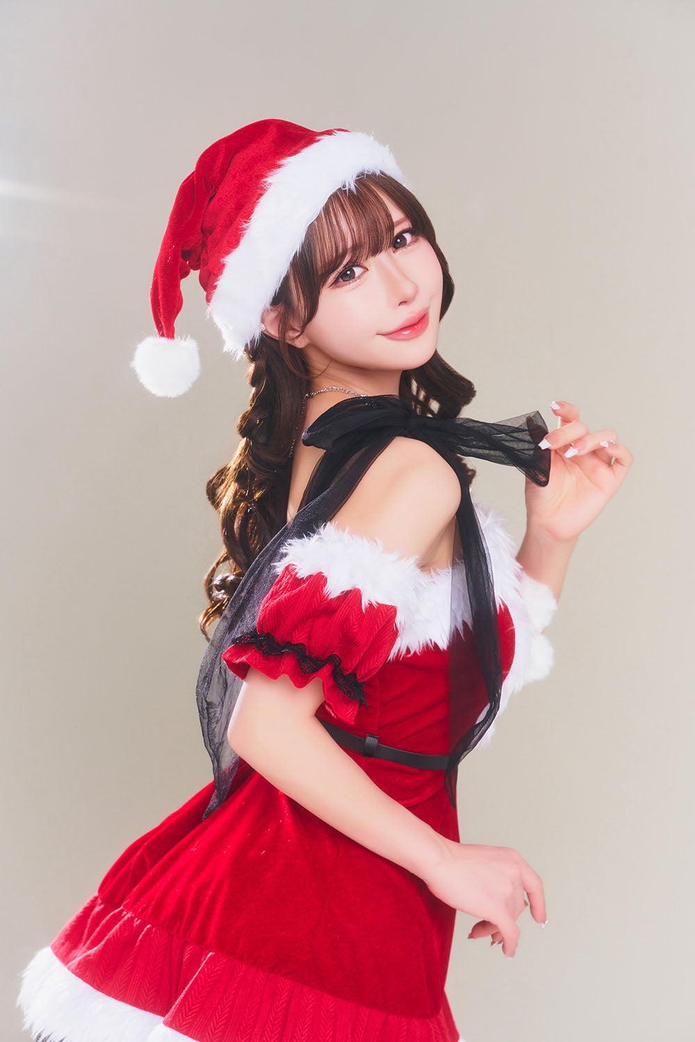[New] コスプレ クリスマス グランノエル ショルダーリボンサンタ レディース フリーサイズ レッド【クリアストーン】