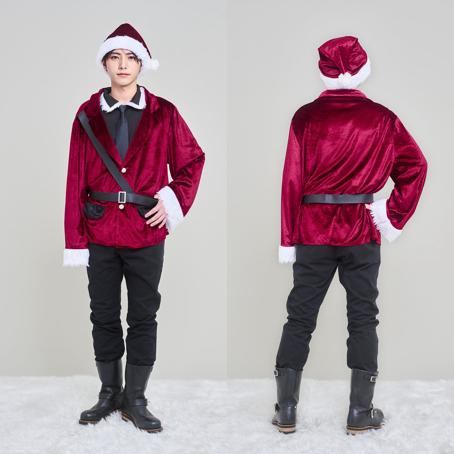 [NEW] コスプレ クリスマス トナカイ マニフィックノエル ジャケットサンタ メンズ レッド【クリアストーン】