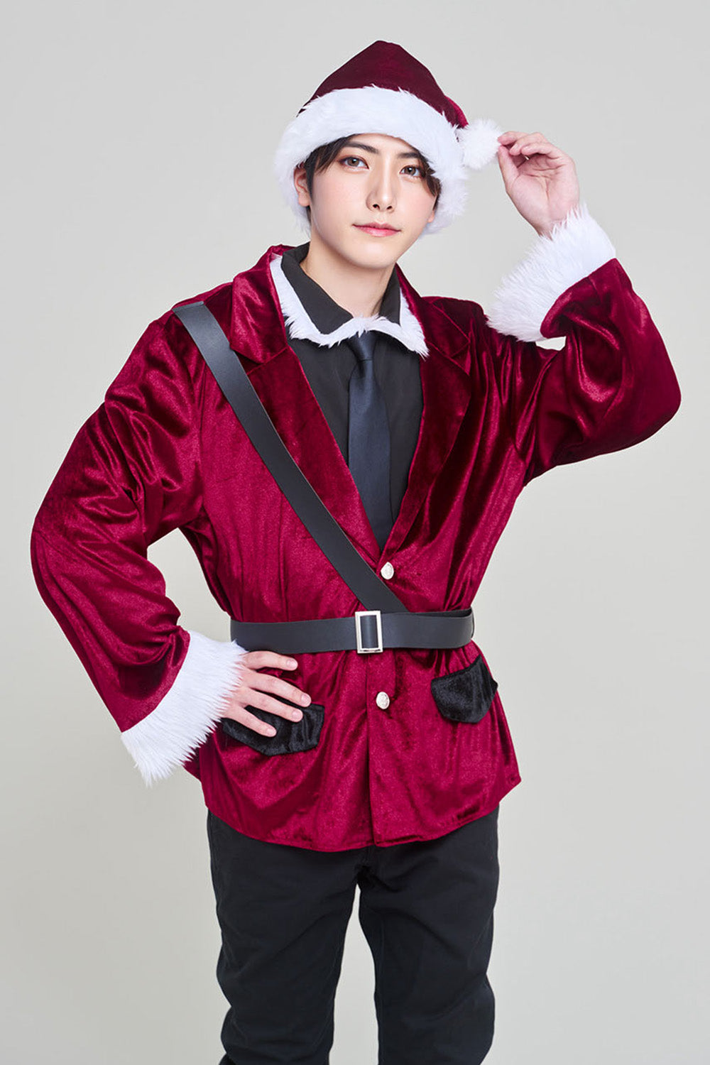 [NEW] コスプレ クリスマス トナカイ マニフィックノエル ジャケットサンタ メンズ レッド【クリアストーン】