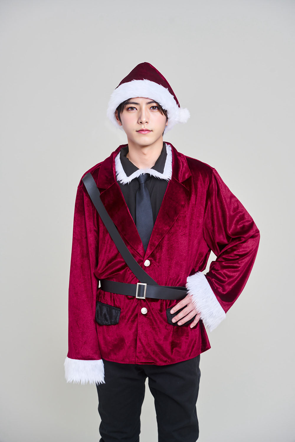 [NEW] コスプレ クリスマス トナカイ マニフィックノエル ジャケットサンタ メンズ レッド【クリアストーン】