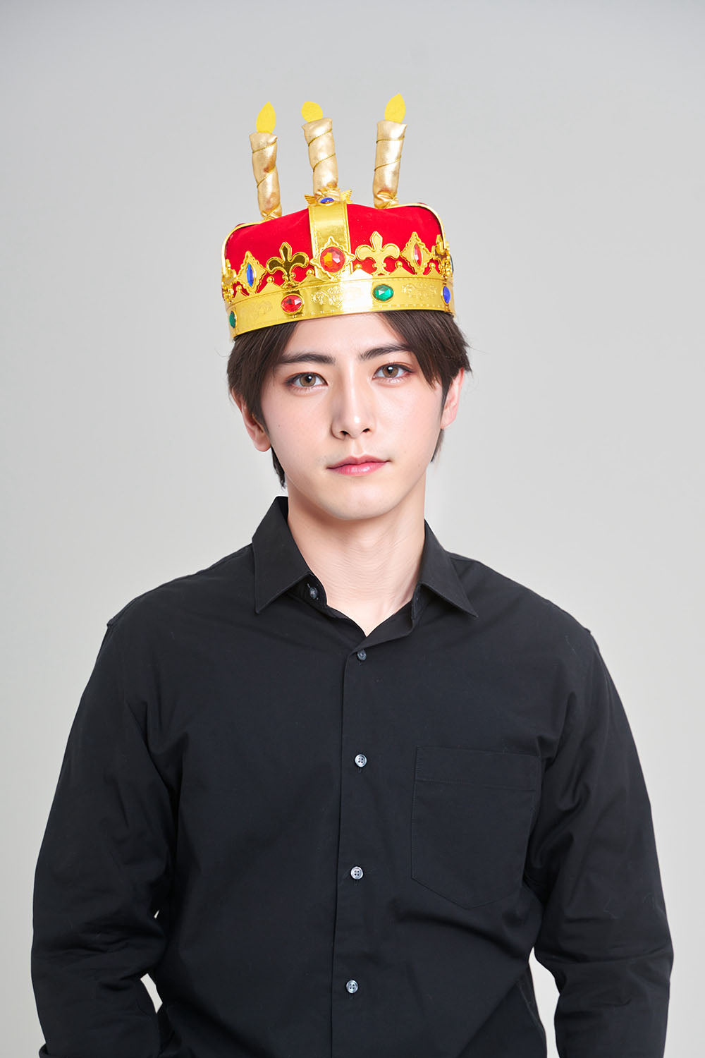 [New] コスプレ小物 誕生日 バースデー ハピバ キングクラウン ユニセックス ゴールド【クリアストーン】