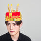 [New] コスプレ小物 誕生日 バースデー ハピバ キングクラウン ユニセックス ゴールド【クリアストーン】