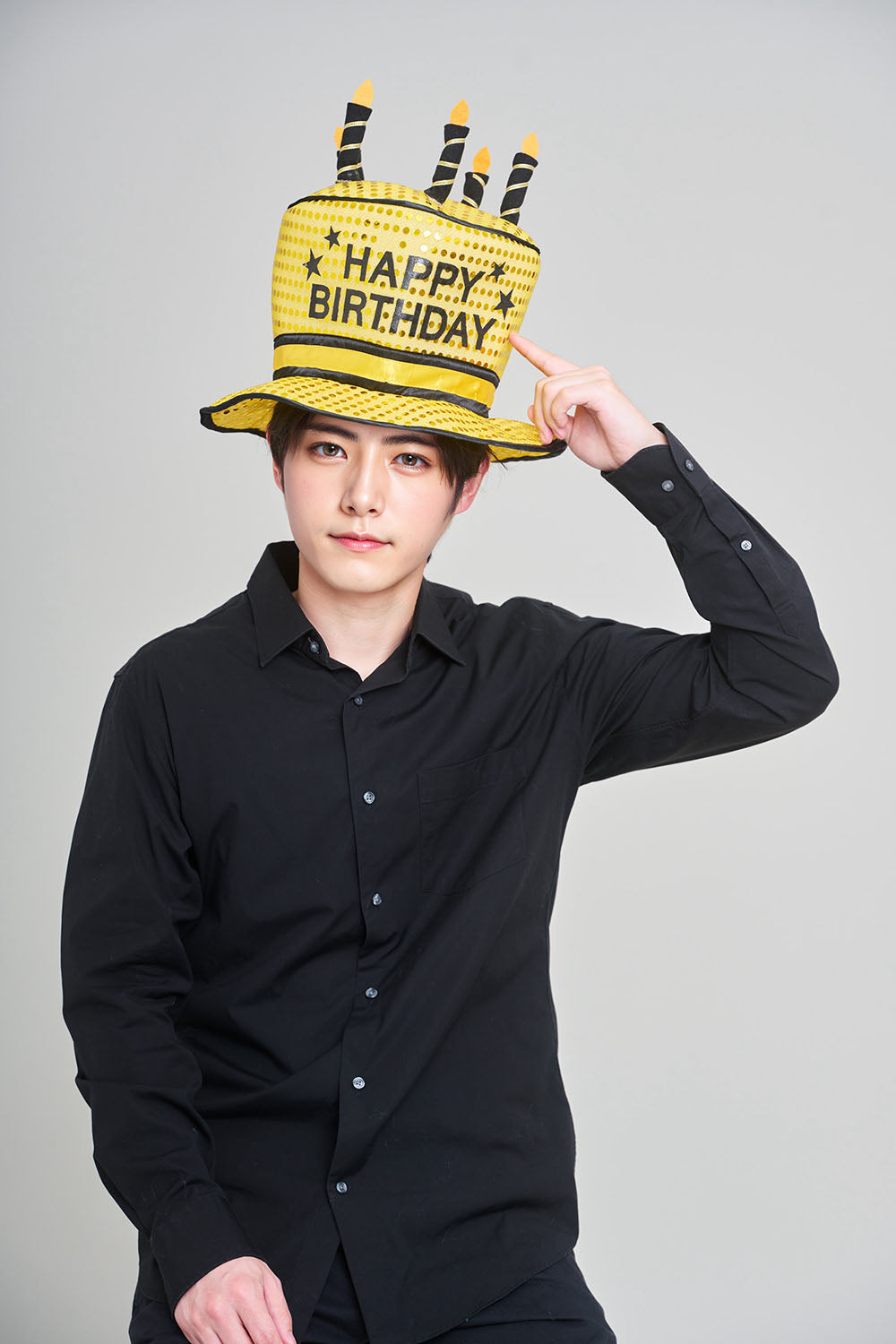 [New] コスプレ小物 誕生日 バースデー ハピバ ケーキハット ユニセックス ゴールド/カラフル【クリアストーン】