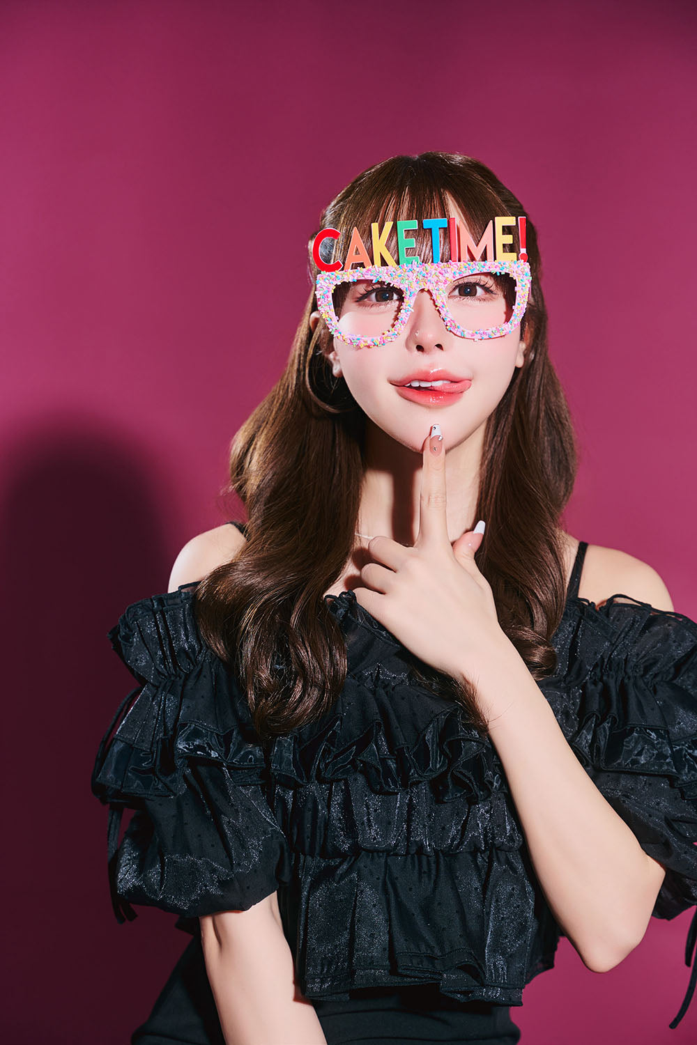 [New] コスプレ小物 誕生日 バースデー ハピバ サングラス カラースプレー ユニセックス ピンク【クリアストーン】