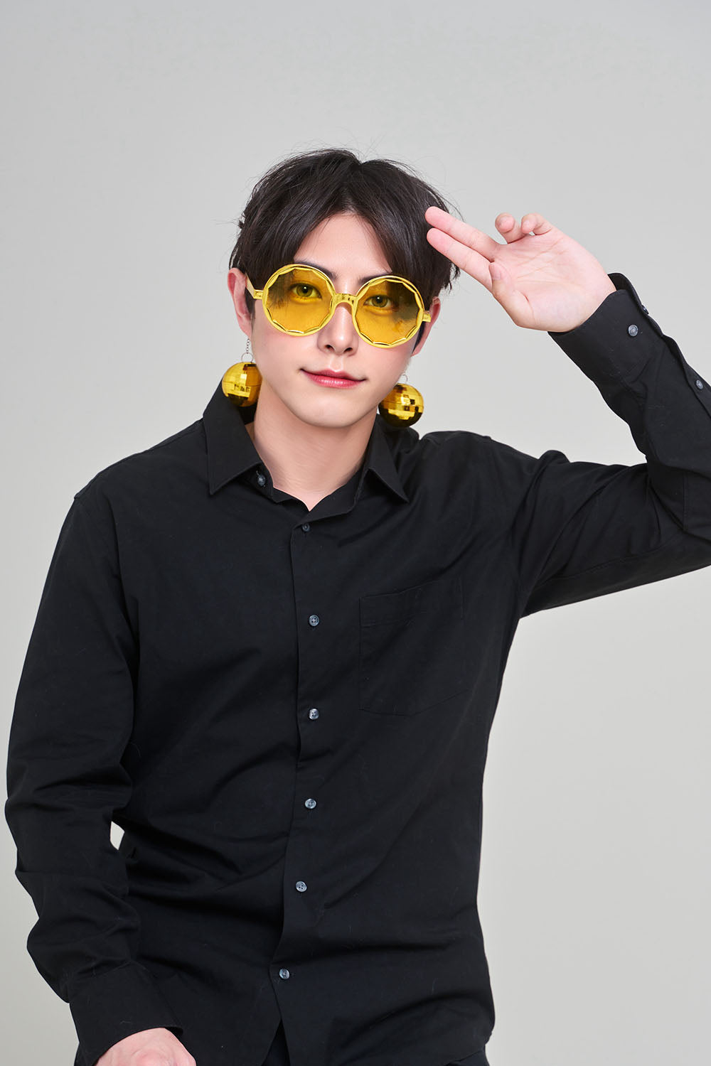 [New] コスプレ小物 誕生日 バースデー サングラス ミラーボール ユニセックス ゴールド/シルバー【クリアストーン】