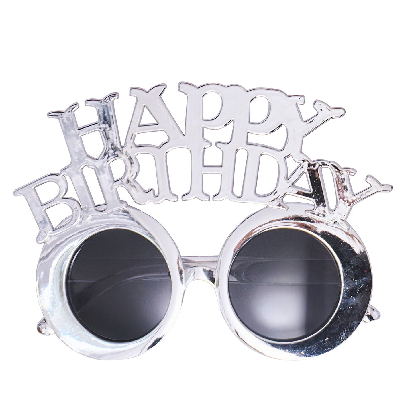 [New] コスプレ小物 誕生日 バースデー ハピバ サングラス ユニセックス シルバー【クリアストーン】