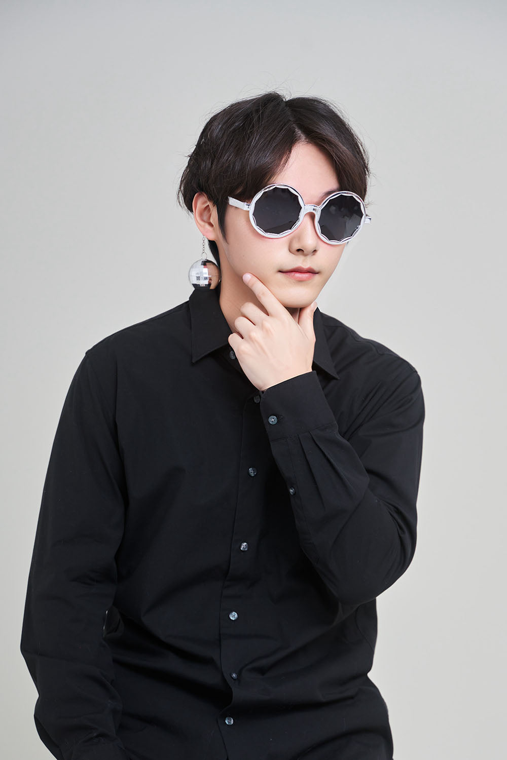 [New] コスプレ小物 誕生日 バースデー サングラス ミラーボール ユニセックス ゴールド/シルバー【クリアストーン】