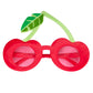 [New] コスプレ小物 誕生日 たべもの バースデー サングラス チェリー/パイン ユニセックス イエロー/レッド【クリアストーン】