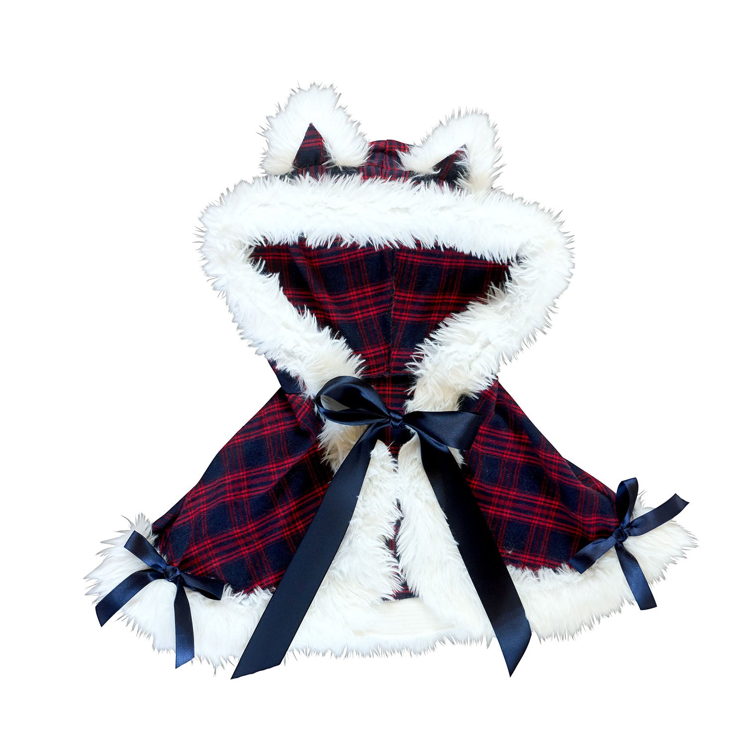 NEW] コスプレ クリスマス 赤/黒チェックキャットケープ レディース