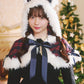 [NEW] コスプレ クリスマス 赤/黒チェックキャットケープ レディース レッド/ブラック 【クリアストーン】