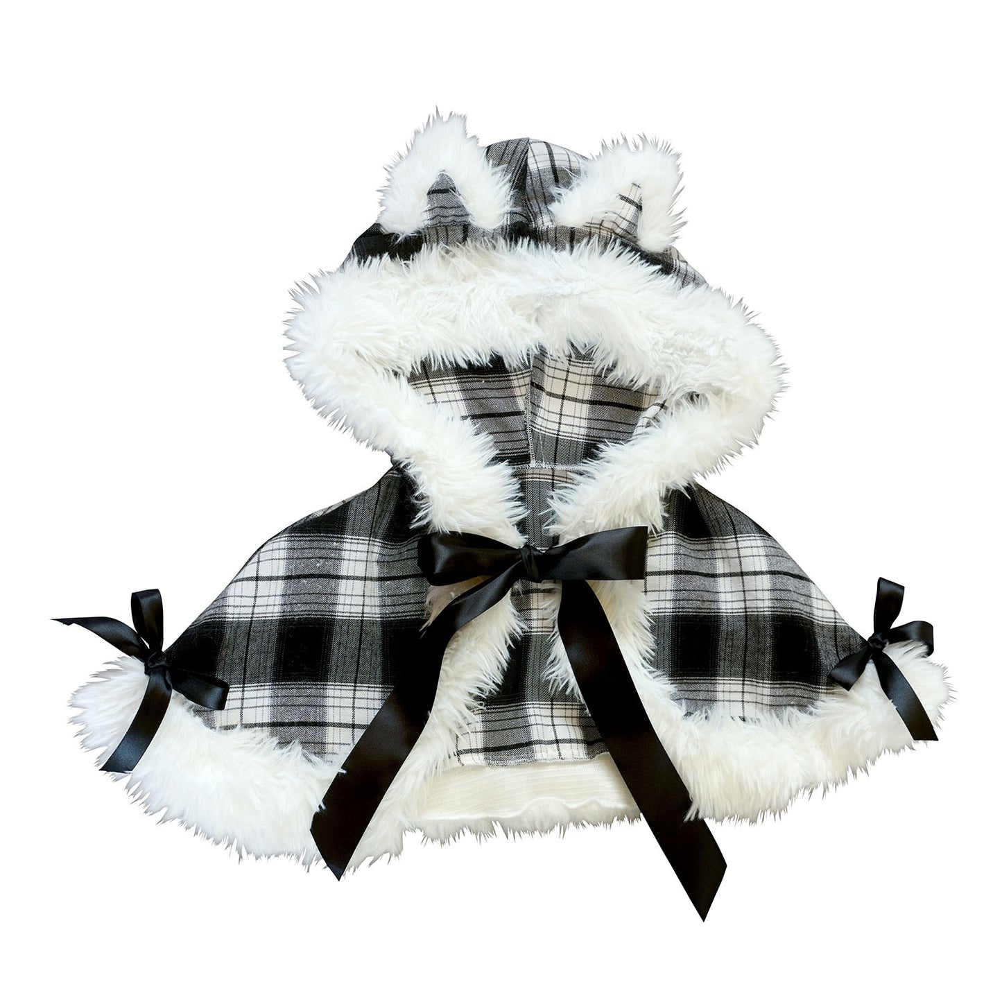 [NEW] コスプレ クリスマス 赤/黒チェックキャットケープ レディース レッド/ブラック 【クリアストーン】
