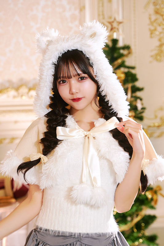 [NEW] コスプレ クリスマス コーデュロイベアケープ レディース ベージュ 【クリアストーン】