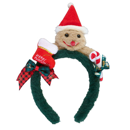 [NEW] コスプレ小物 クリスマス サンタ テディベア カチューシャ ユニセックス レッド/グリーン/ベージュ 【クリアストーン】