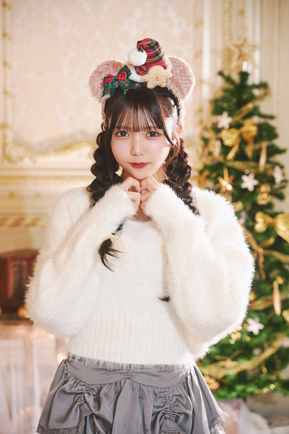 [New] コスプレ小物 クリスマス 帽子/カチューシャ ユニセックス フリーサイズ レッド/グリーン/ブラウン 【クリアストーン】