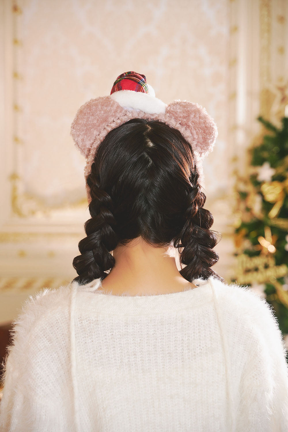 [NEW] コスプレ小物 クリスマス サンタ テディベア カチューシャ ユニセックス レッド/グリーン/ベージュ 【クリアストーン】