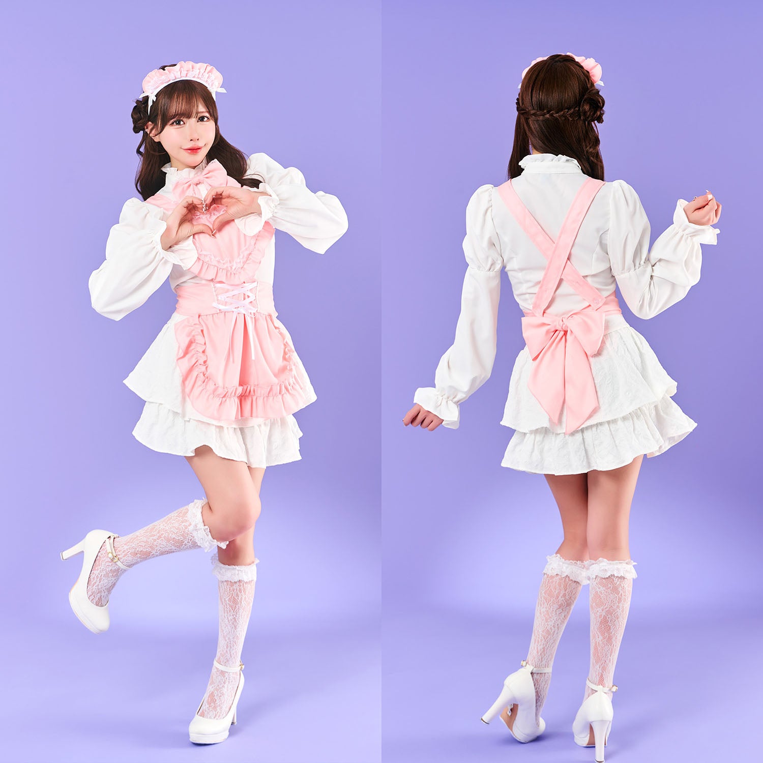 New] コスプレ メイド トッピングトップス メイドエプロン レディース