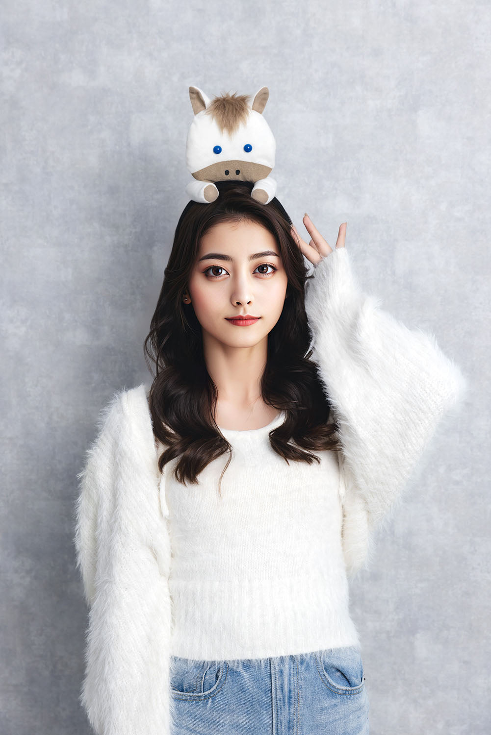 [New] コスプレ小物 正月 干支 動物 のっかり馬カチューシャ ユニセックス ブラウン/ホワイト【クリアストーン】