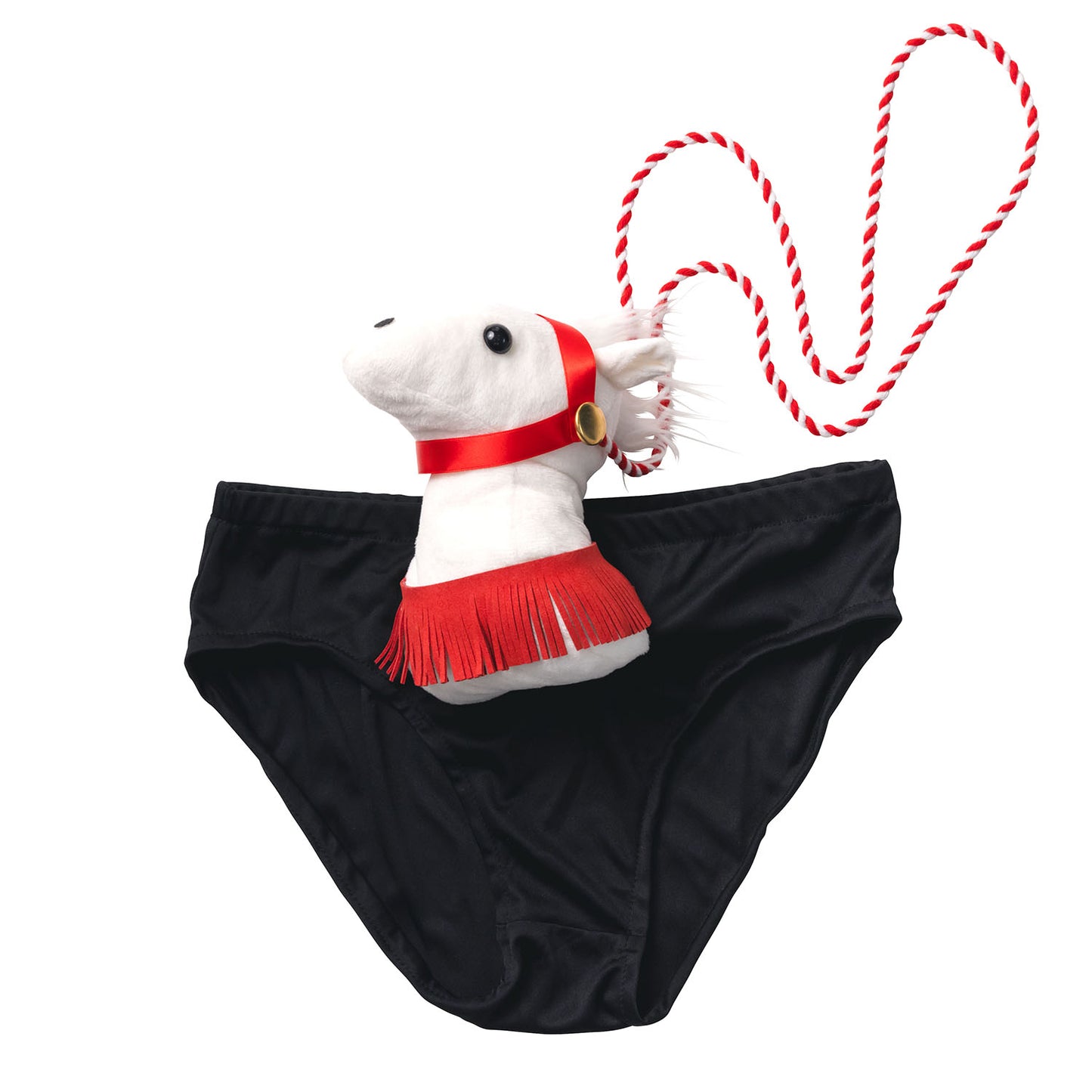 [New] コスプレ小物 正月 干支 動物 暴れ馬パンツ メンズ ホワイト【クリアストーン】