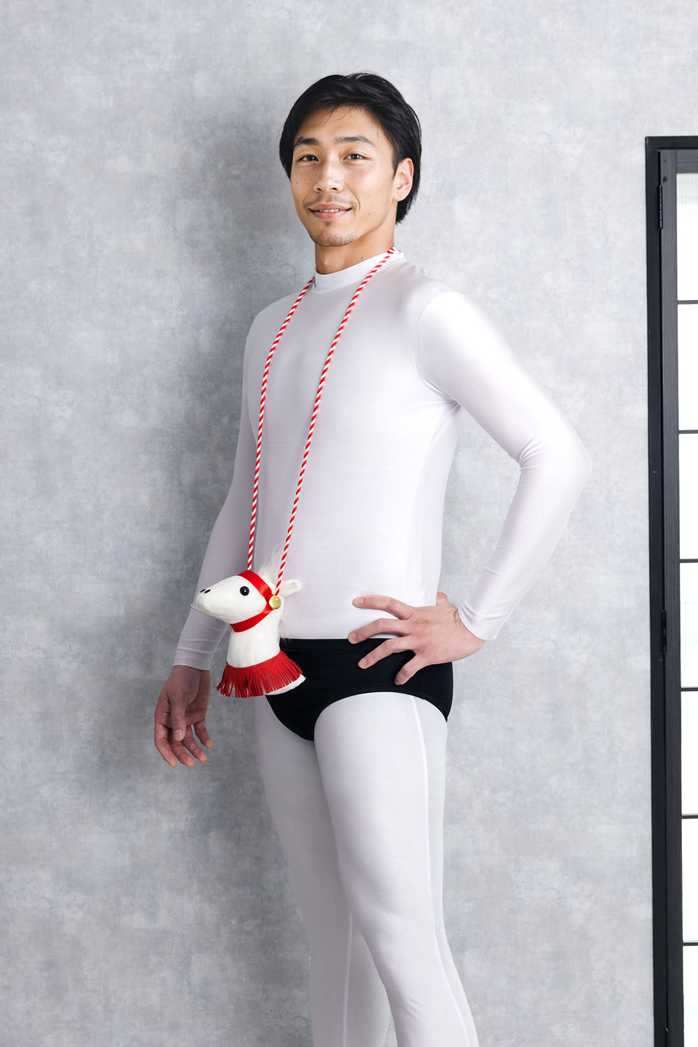 [New] コスプレ小物 正月 干支 動物 暴れ馬パンツ メンズ ホワイト【クリアストーン】