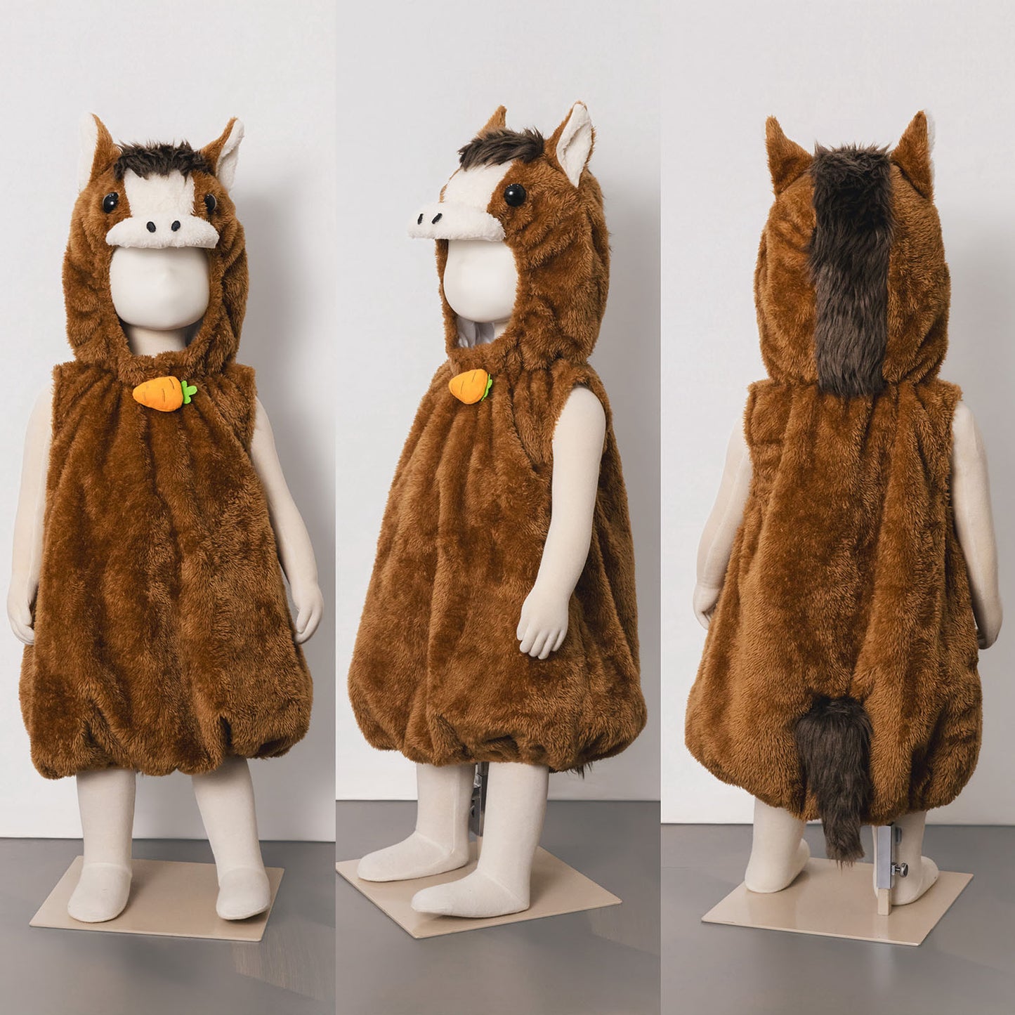 [New] コスプレ 正月 干支 動物 マシュマロお馬さん ベビー 80cm ブラウン【クリアストーン】
