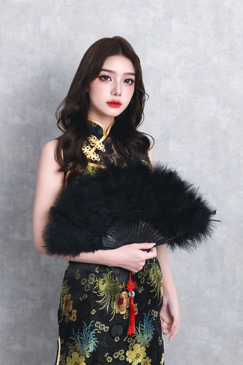 [New] コスプレ小物 チャイナ 羽扇子RICH ユニセックス ホワイト/ピンク/ブルー/レッド/ブラック【クリアストーン】