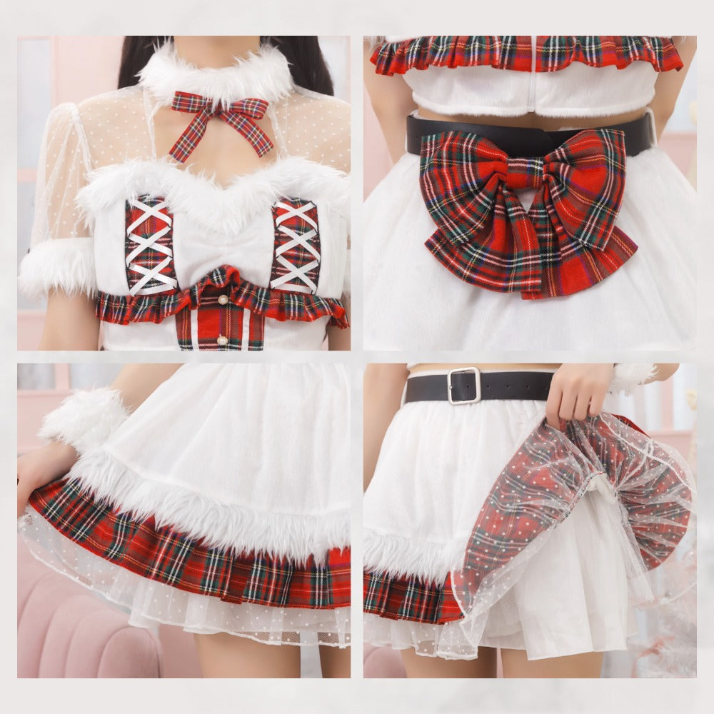 《JamsCollection着用》 コスプレ ねこ サンタ クリスマス リリパレ ルナキャット/アルテミスキャット レディース フリーサイズ ブラック/ホワイト 【クリアストーン】♡