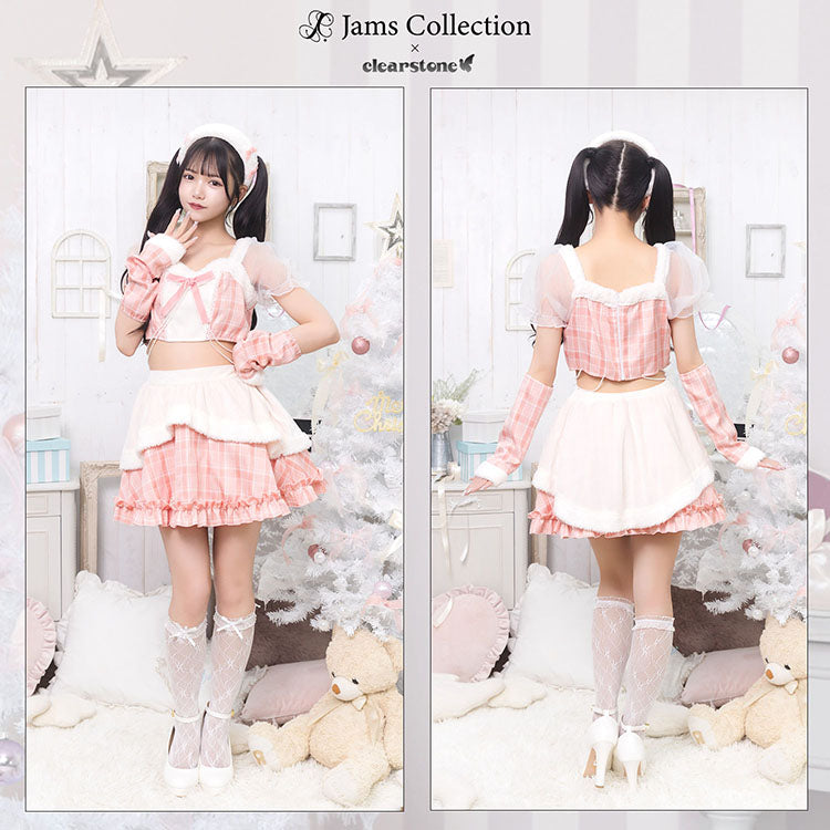 《JamsCollection着用》 コスプレ サンタ クリスマス リリパレ トゥインクルスノーガール レディース フリーサイズ ピンク/ブルー【クリアストーン】