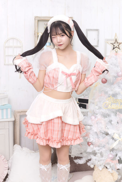 《JamsCollection着用》 コスプレ サンタ クリスマス リリパレ トゥインクルスノーガール レディース フリーサイズ ピンク/ブルー【クリアストーン】