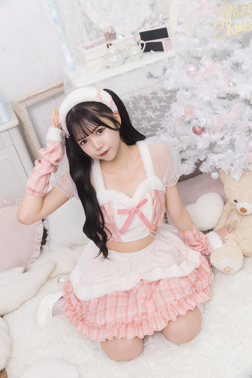 《JamsCollection着用》 コスプレ サンタ クリスマス リリパレ トゥインクルスノーガール レディース フリーサイズ ピンク/ブルー【クリアストーン】