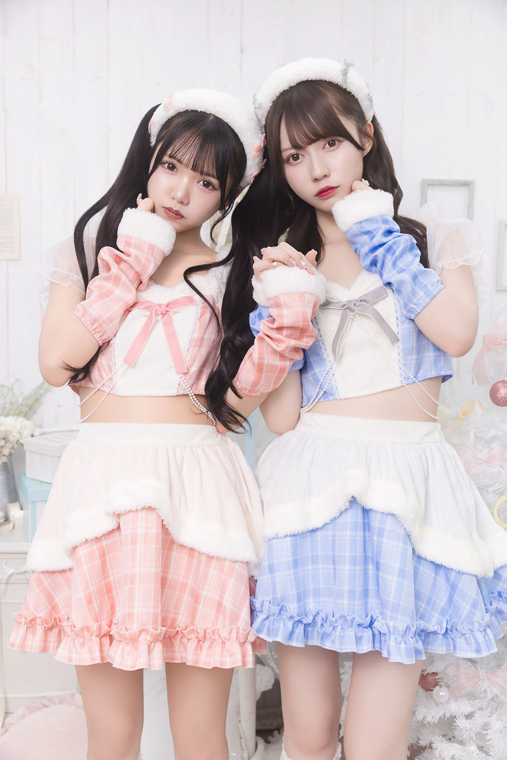 《JamsCollection着用》 コスプレ サンタ クリスマス リリパレ トゥインクルスノーガール レディース フリーサイズ ピンク/ブルー【クリアストーン】