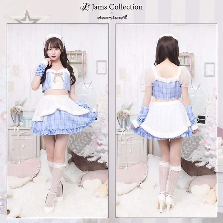 《JamsCollection着用》 コスプレ サンタ クリスマス リリパレ トゥインクルスノーガール レディース フリーサイズ ピンク/ブルー【クリアストーン】