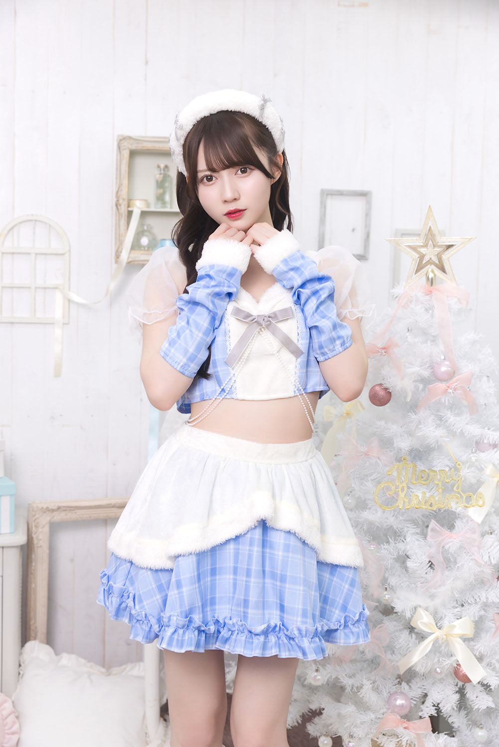 《JamsCollection着用》 コスプレ サンタ クリスマス リリパレ トゥインクルスノーガール レディース フリーサイズ ピンク/ブルー【クリアストーン】