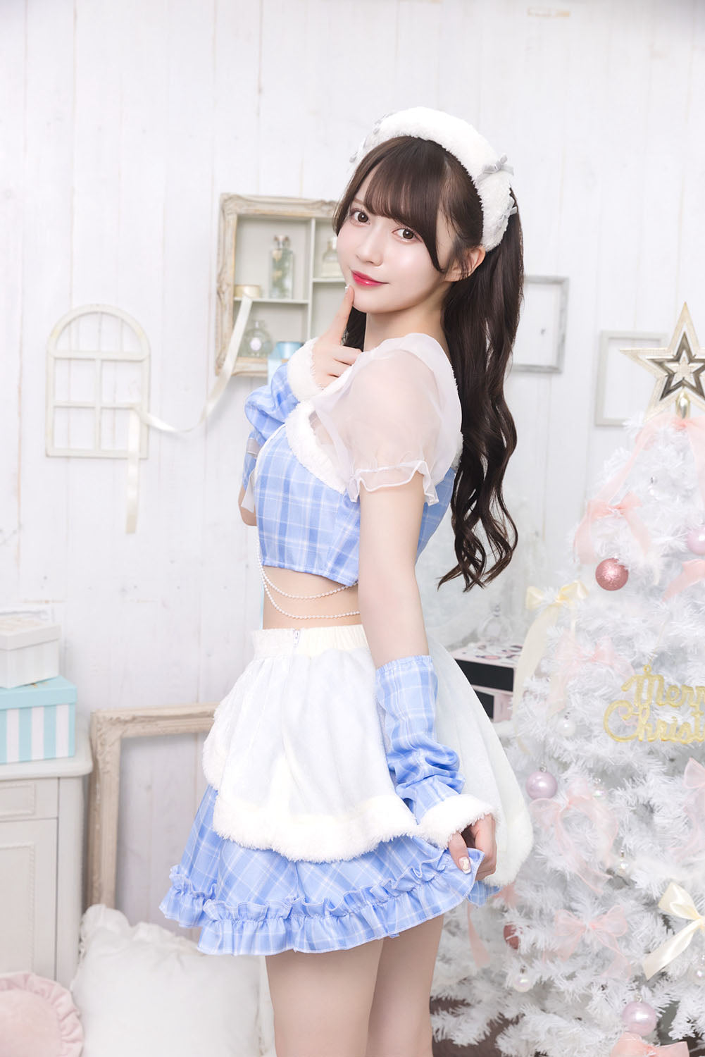 《JamsCollection着用》 コスプレ サンタ クリスマス リリパレ トゥインクルスノーガール レディース フリーサイズ ピンク/ブルー【クリアストーン】