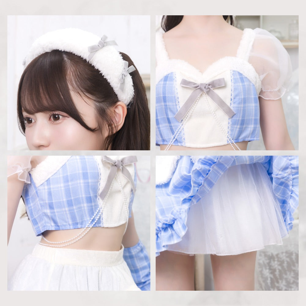 《JamsCollection着用》 コスプレ サンタ クリスマス リリパレ トゥインクルスノーガール レディース フリーサイズ ピンク/ブルー【クリアストーン】