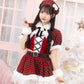 《JamsCollection着用》 コスプレ サンタ クリスマス リリパレ アイドルチェックサンタ レディース フリーサイズ レッド 【クリアストーン】♡