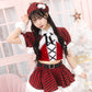 《JamsCollection着用》 コスプレ サンタ クリスマス リリパレ アイドルチェックサンタ レディース フリーサイズ レッド 【クリアストーン】♡