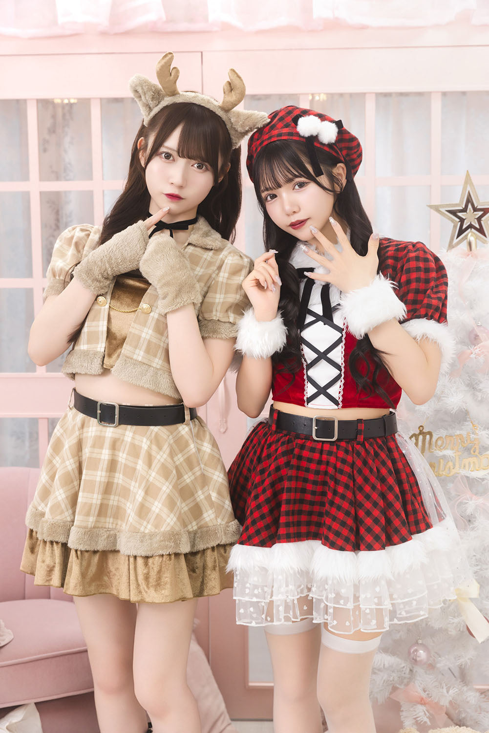 《JamsCollection着用》 コスプレ サンタ クリスマス リリパレ アイドルチェックサンタ レディース フリーサイズ レッド 【クリアストーン】♡