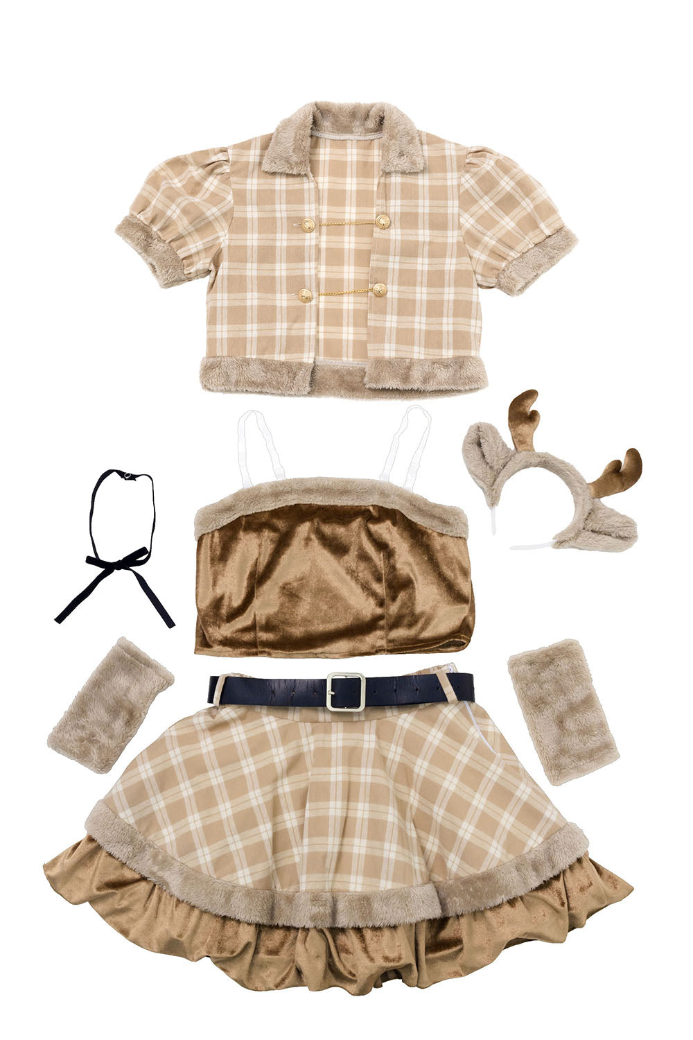 《JamsCollection着用》 コスプレ トナカイ クリスマス リリパレ キャラメルトナカイ レディース フリーサイズ ブラウン 【クリアストーン】♡